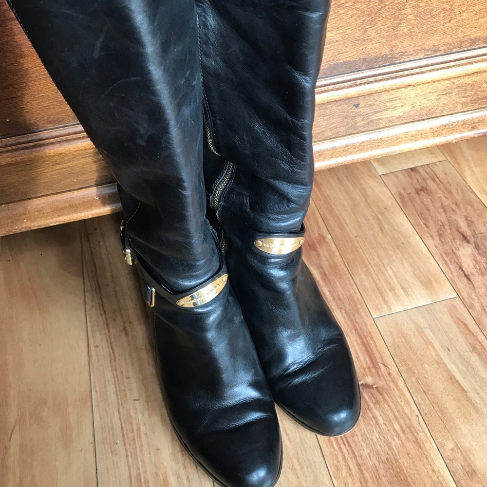 Michael Kors Black leather Knee High Boots